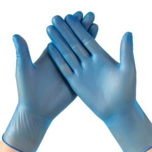 Guante de vinilo azul sin polvo embalaje 1000 uds.