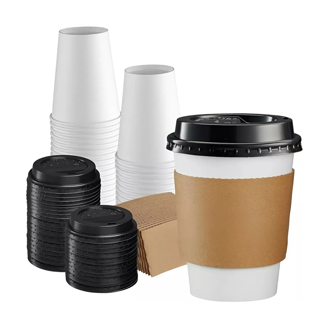 Tapa negra vaso polipapel blanco embalaje 1000 uds. - Imagen 2